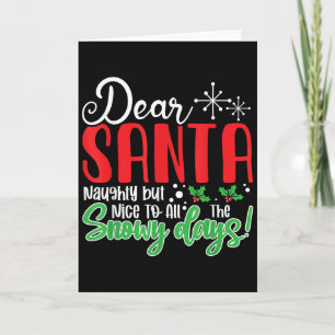 Tarjeta Querido Santa Travieso Pero Bueno Para Todos Los D