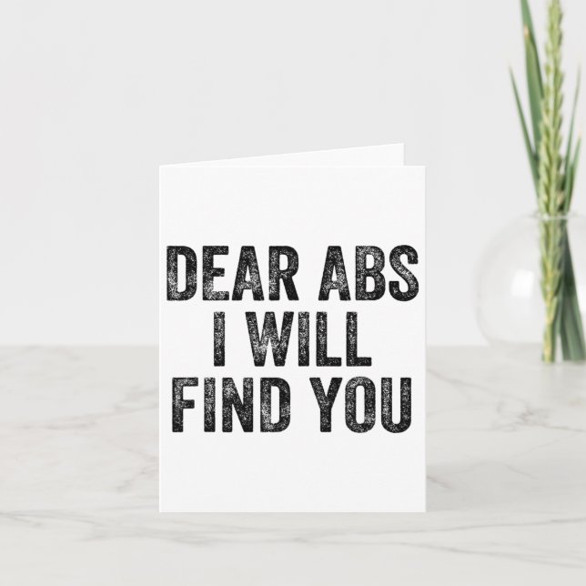 Tarjeta Queridos Abs, Te Encontraré Gym Weightlifter Bodyb (Anverso)