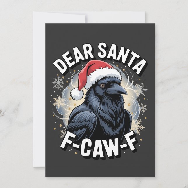 Tarjeta Queridos Navidades divertidos de Santa F-caw-F Rav (Anverso)