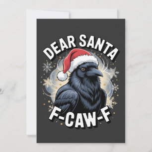 Tarjeta Queridos Navidades divertidos de Santa F-caw-F Rav