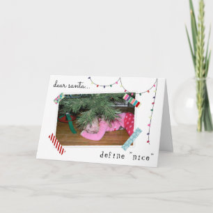 Tarjeta Queridos Navidades graciosos de la foto de Santa D