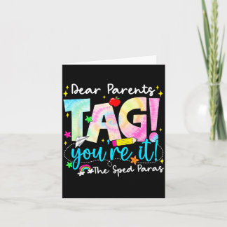 Tarjeta Queridos Padres Etiqueta Amor Sped para Último Día