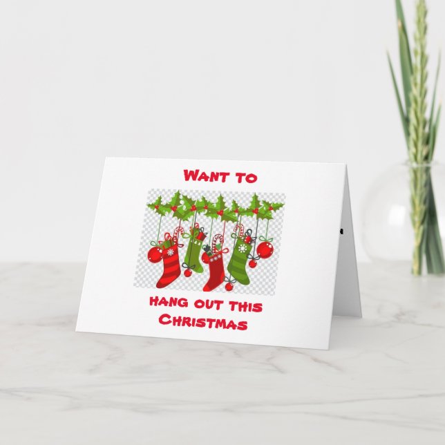 TARJETA **QUERRÍA SALIR CON USTEDES** NAVIDADES (Anverso)