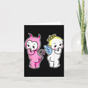 Tarjeta Querubines ángel diablo bebé Kewpie