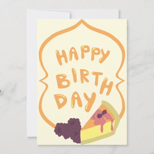 Tarjeta Quesecake Blueberry Feliz cumpleaños (Anverso)