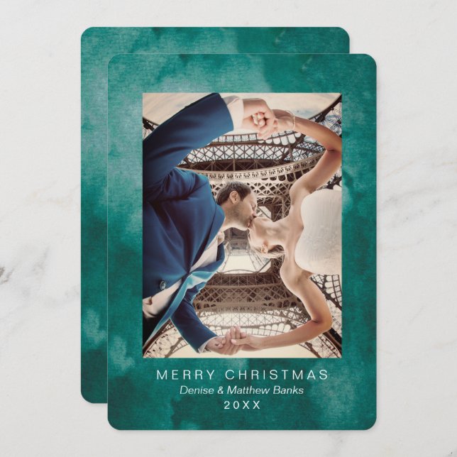 Tarjeta Quetzal Green Green Modern Navidades (Anverso / Reverso)