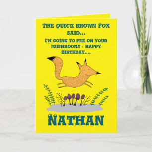 Tarjeta Quick Brown Fox necesita paginar cumpleaños