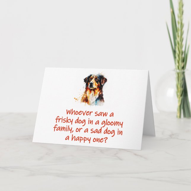 Tarjeta Quien Vio Un Perro Maravilloso (Anverso)