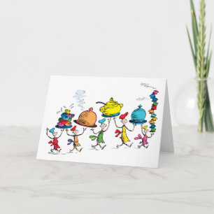Tarjeta Quienes llevan el festín de Navidad