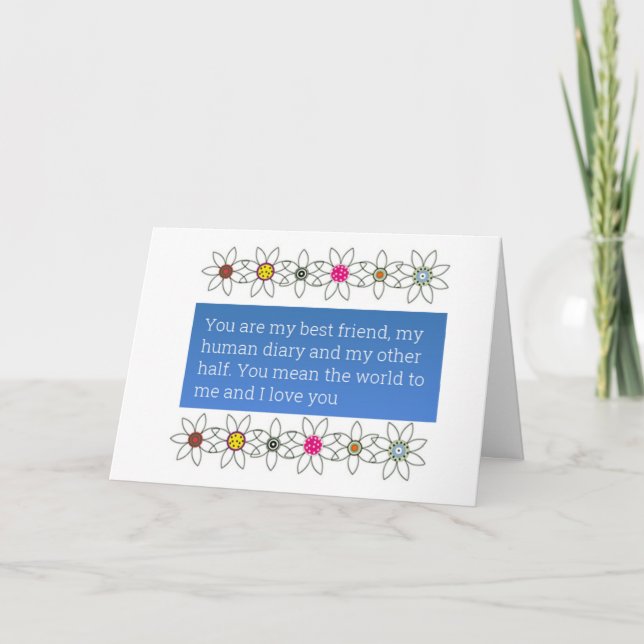 TARJETA **QUIERES DECIR EL MUNDO PARA MÍ** CUMPLEAÑOS DE T (Anverso)