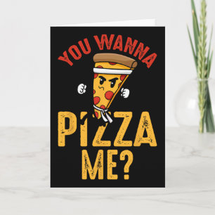 Tarjeta Quieres Pizzarme Funny Ninja Karate Kawaii Pizza