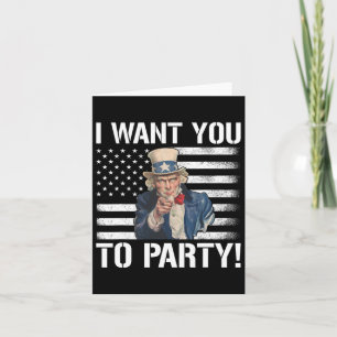 Tarjeta ¿Quieres Que Te Vayas Con El Fiesta Tío Sam Funny