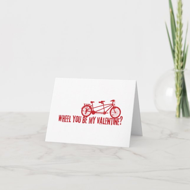 Tarjeta ¿Quieres Ser Mi San Valentín Bicicleta Día de San  (Anverso)