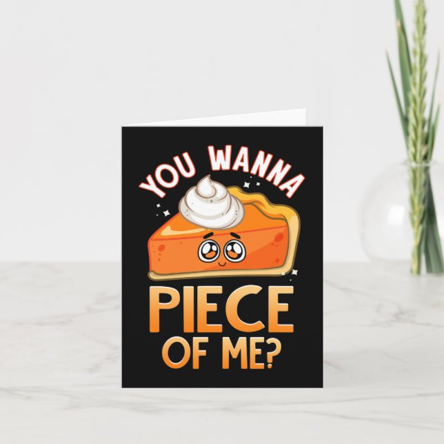Tarjeta Quieres Una Pieza De Mí Graciosa Caída Pun Pumpkin (Anverso)