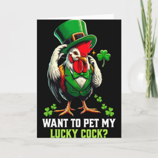 Tarjeta Quiero acariciar a mi afortunada gallina divertida