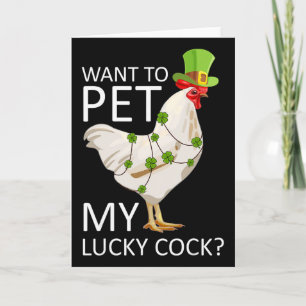 Tarjeta Quiero acariciar a mi gallina divertida de San Pat