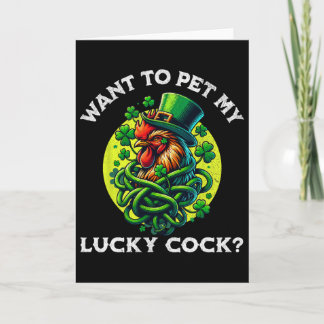 Tarjeta Quiero acariciar a mi gallo divertido del día de S
