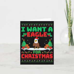 Tarjeta Quiero Águila Para Navidades - Eagle Lover Santa H