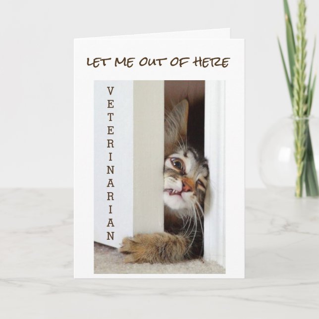 TARJETA QUIERO DECIR **FELIZ CUMPLEAÑOS** "VETERINARIO" (Anverso)