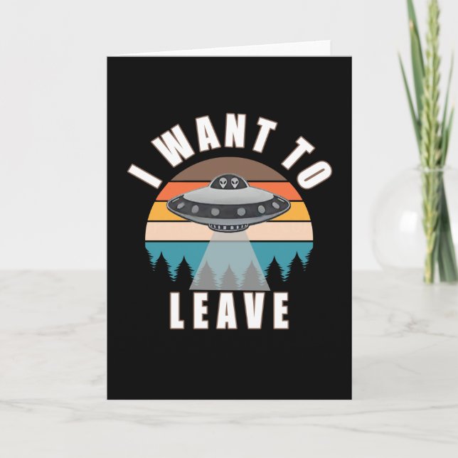 Tarjeta Quiero dejar alienígenas de OVNI (Anverso)