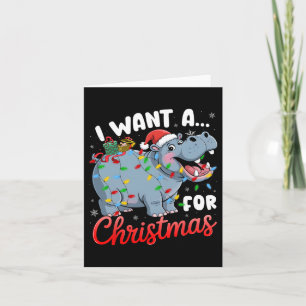 Tarjeta Quiero Hipopótamo Para Navidades Xmas Hippo Lov