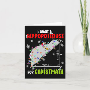 Tarjeta Quiero Hipopótamo Para Navidades Xmas Hippo Mat