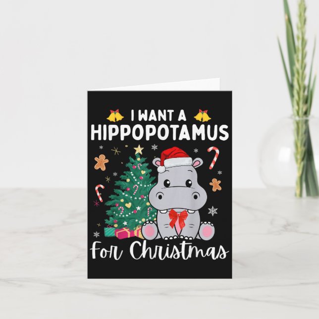 Tarjeta Quiero Hiptamus Para Navidades Xmas Hip Para Niños (Anverso)