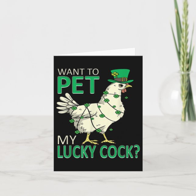 Tarjeta Quiero Mascota A Mi Afortunado Pollo De Día De St  (Anverso)