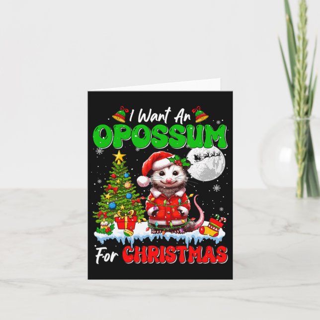 Tarjeta Quiero Opossum Para Los Navidades Santa Sungles Fl (Anverso)