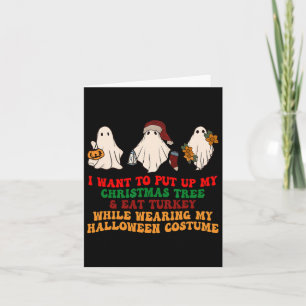 Tarjeta Quiero Poner Mi Árbol De Navidad Y Comer Turquía
