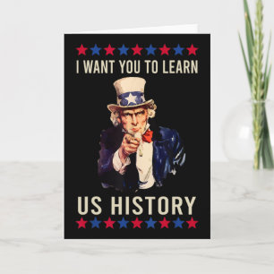 Tarjeta Quiero que aprendas historia de EE. UU. Profesor a