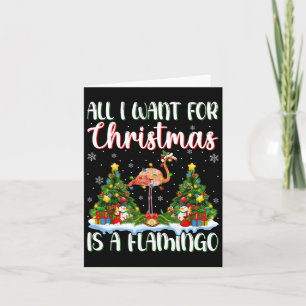 Tarjeta Quiero Que Los Navidades Sean Un Árbol Flamingo De