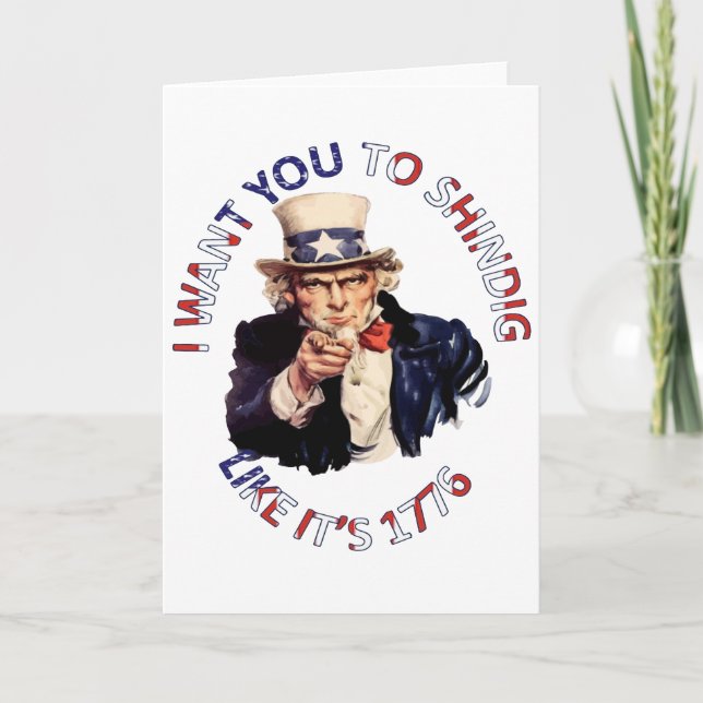 Tarjeta Quiero que te diviertas como si fuera 1776 (Anverso)