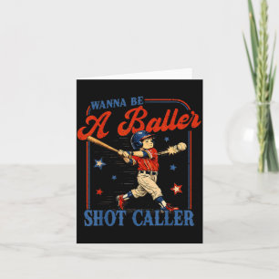 Tarjeta Quiero ser un niño de béisbol vintage que llama ti