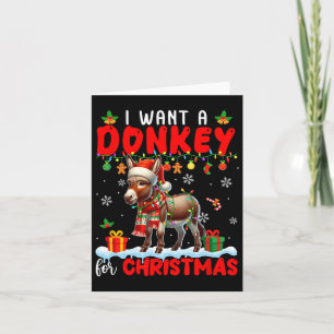 Tarjeta Quiero Un Burro Para Navidades Granjero De Santa D