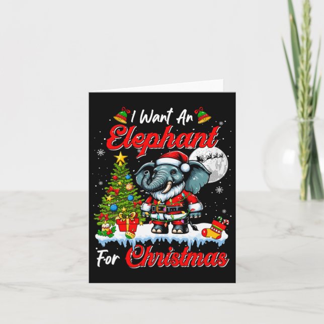 Tarjeta Quiero Un Elefante Para Los Navidades Cuidando Las (Anverso)