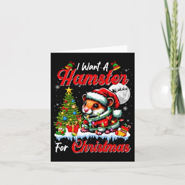 Tarjeta Quiero Un Hamster Para Los Navidades Cuidan Las So (Anverso)