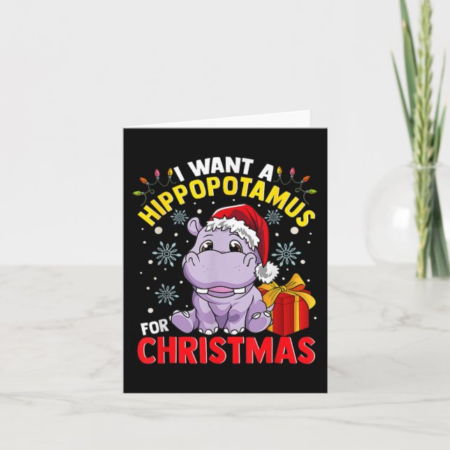 Tarjeta Quiero Un Hipopótamo Para Los Navidades (Anverso)