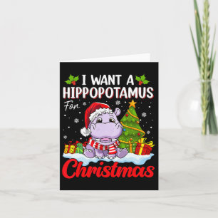Tarjeta Quiero Un Hipopótamo Para Los Navidades Pajama Fun