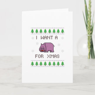Tarjeta Quiero un hipopótamo para navidades