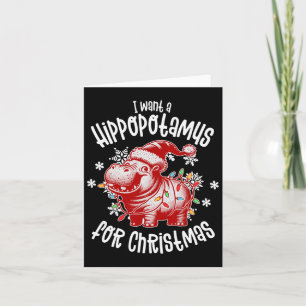 Tarjeta Quiero Un Hipopótamo Para Navidades Luces Xmas Hol