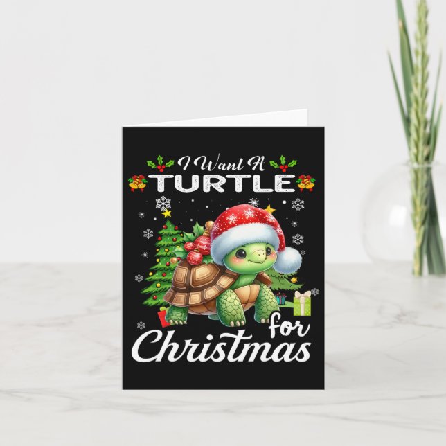 Tarjeta Quiero Una Tortuga Para Los Navidades Con Los Rega (Anverso)
