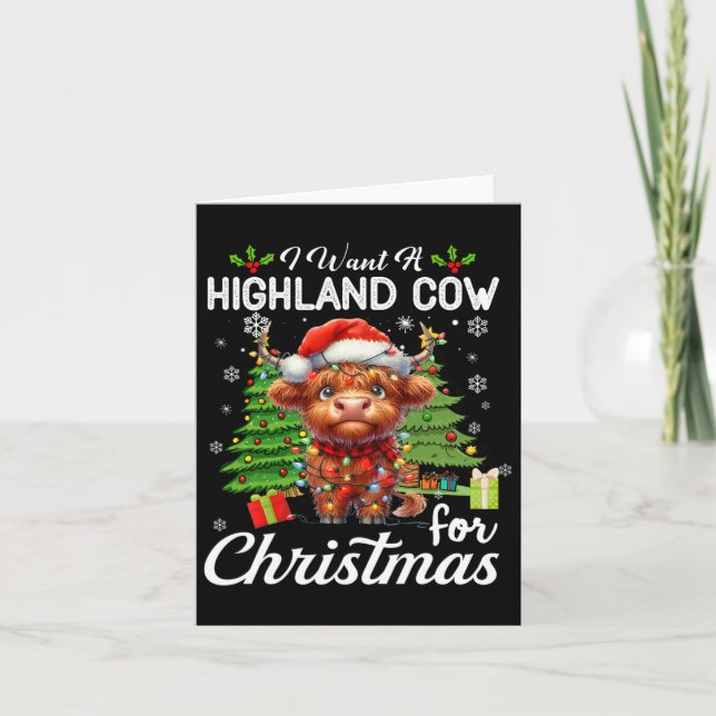 Tarjeta Quiero Una Vaca De La Altiplano Para Navidades Con (Anverso)
