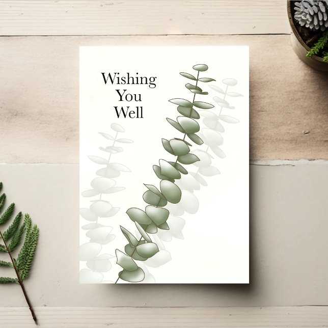 Tarjeta Quiet Eucalyptus — Minimal Get Well Card (Printable get well card with minimal illustration and design.)
