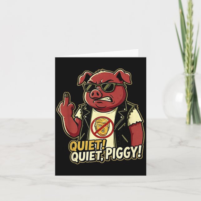 Tarjeta Quiet Ggy Sarcastic Litical Humor Funny Design Gif (Anverso)