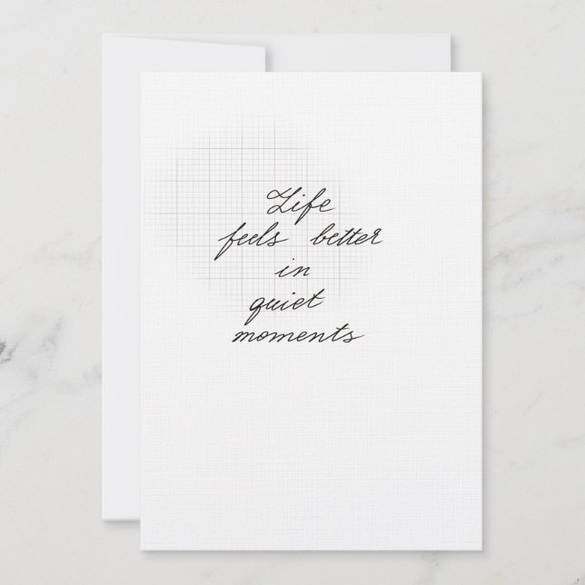 Tarjeta Quiet moments quote card (Anverso)