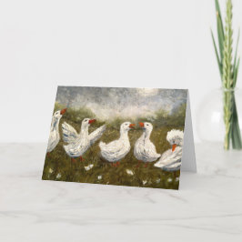 Tarjeta Quiet Quack: White Duck Starry Night Goose