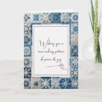 Quilt de copo de nieve azul y blanco de cumpleaños