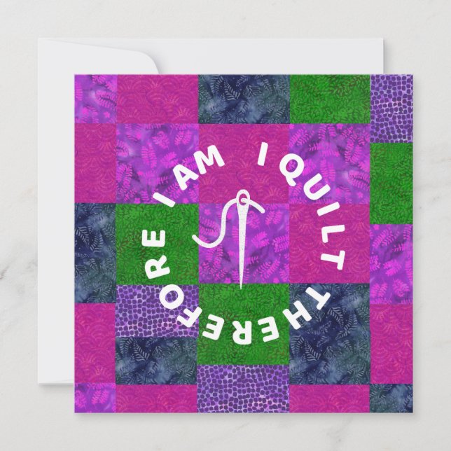 Tarjeta Quilter Mom Grandma quilting fabric patchwork  (Anverso)