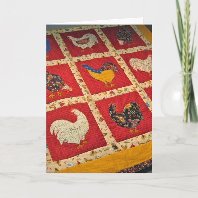 Tarjeta Quilters son Aves Locas (Anverso)